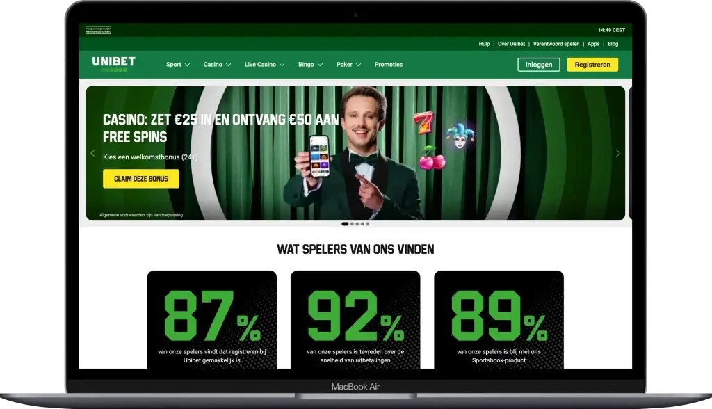 Unibet - casino zonder cruks